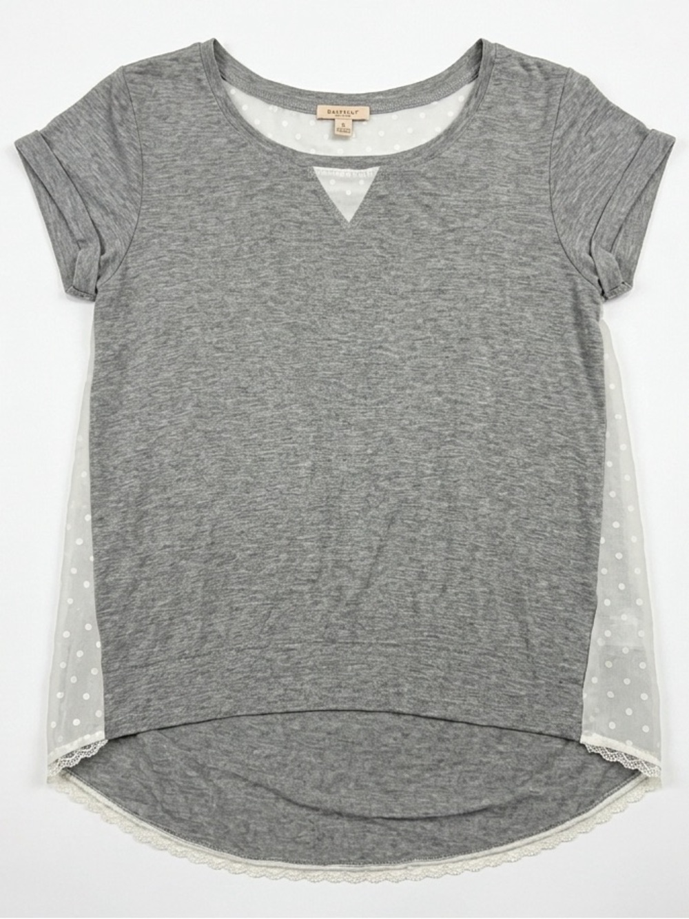 ATHROPOLOGIE BORDEAUX Swiss Dot Top Size S